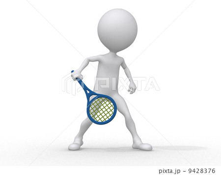 3d abstract human playing tennis 9428376