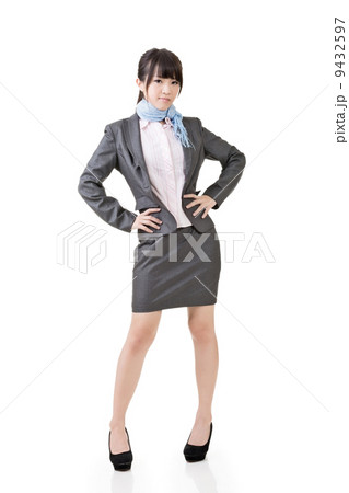 Smiling asian business woman with crossed arms Smiling asian business woman with crossed arms 9432597