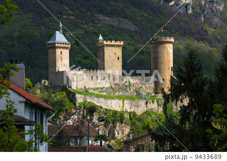 Old castle in Foix town in France 9433689