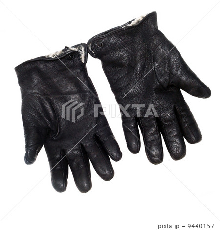 pair black leather gloves isolated on white (clipping path) pair black leather gloves isolated on white (clipping path) 9440157