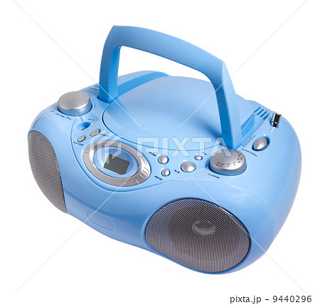 blue stereo CD mp3 radio cassette recorder isolated on white cli blue stereo CD mp3 radio cassette recorder isolated on white cli 9440296