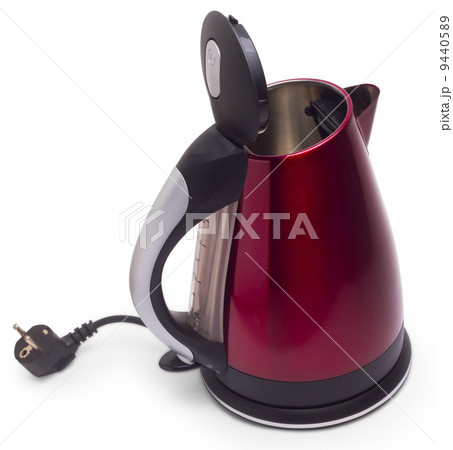 red electric tea kettle isolated on white background 9440589