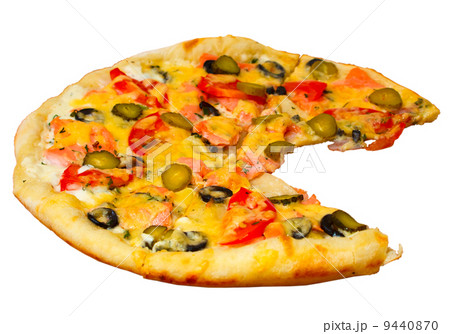 isolated dinner baked pizza food cheese italian a tomato white c 9440870