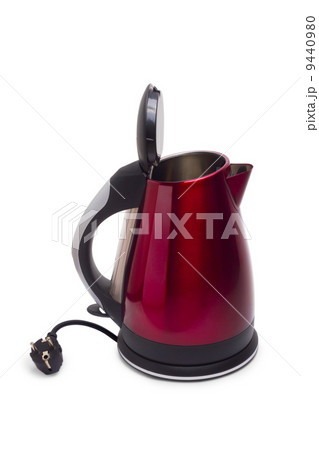 electric open red kettle isolated white background 9440980