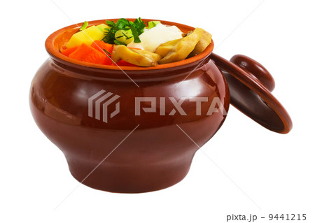 potatoes food pot mushrooms carrot isolated on white ba 9441215