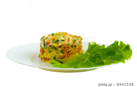 lettuce cucumbers tomatoes and mayonnaise apple isolated on whit lettuce cucumbers tomatoes and mayonnaise apple isolated on whit 9441558