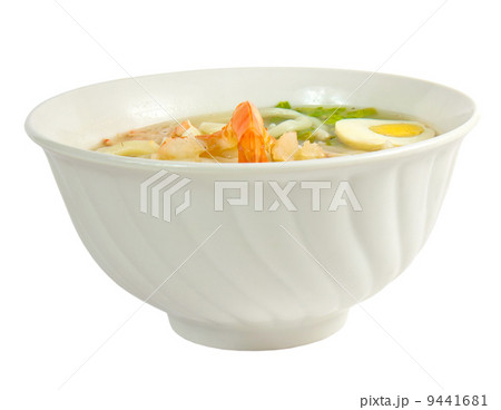 soup pasta eggs hot isolated a on white background clipping path 9441681