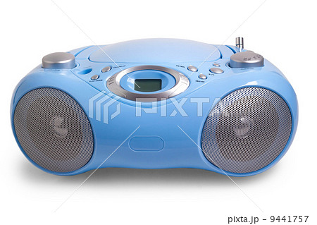 recorder blue stereo CD mp3 radio isolated on white 9441757