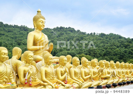 buddha status at temple, Nakhon Nayok, Thailand 9448389