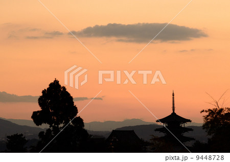 冬夕焼の法隆寺 9448728