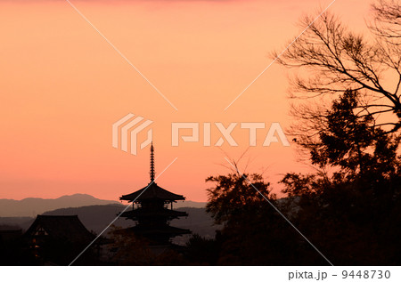 冬夕焼の法隆寺 冬夕焼の法隆寺 9448730