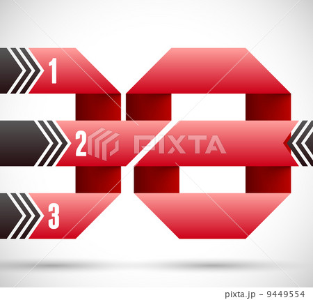 Infographic with ribbon spiral and pointers 9449554