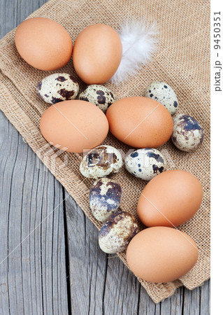 Fresh eggs on a table 9450351