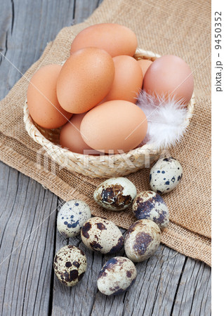 Fresh eggs on a table 9450352