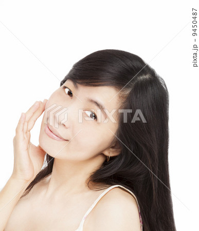 smiling asian woman's face smiling asian woman's face 9450487