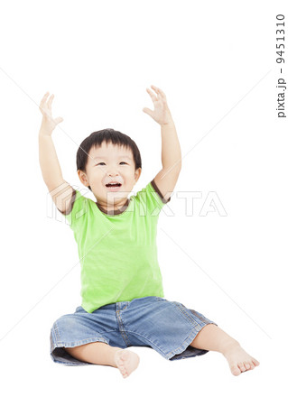 happy boy raising hand happy boy raising hand 9451310