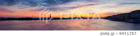 Neva river summer dawn. St. Petersburg Neva river summer dawn. St. Petersburg 9451767