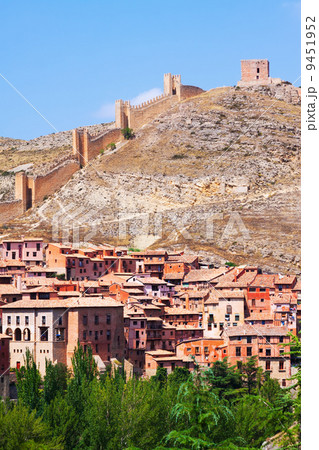 Albarracin with fortress wall. Spain Albarracin with fortress wall. Spain 9451952