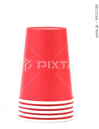 Red plastic cups isolated on white Red plastic cups isolated on white 9452188