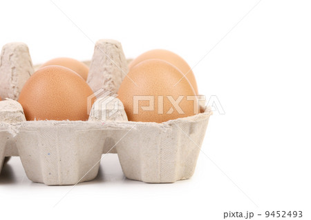 Brown eggs in egg box. Brown eggs in egg box. 9452493