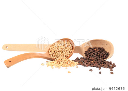 Wooden spoons with brazil nuts. Wooden spoons with brazil nuts. 9452636