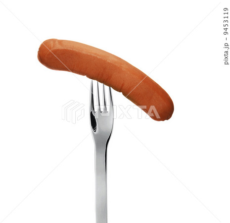 close up of sausage and fork close up of sausage and fork 9453119