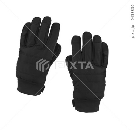 studio photo of black winter gloves studio photo of black winter gloves 9453330