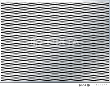 Brushed steel grill drilled with holes. 9453777