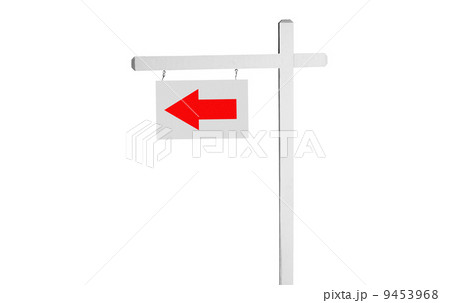 Wooden direction sign isolated on white 9453968