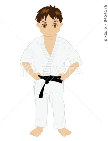 Karate Boy Whole Body Stock Illustration