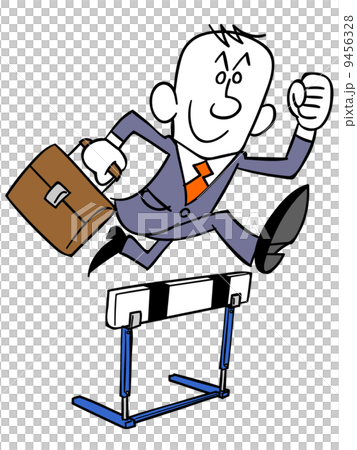 A businessman who jumps over the hurdle A businessman who jumps over the hurdle 9456328