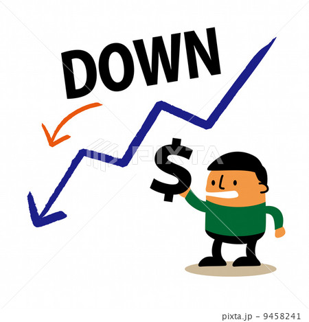 下降グラフ　ドル 9458241