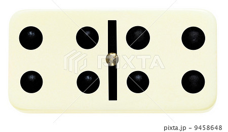 one domino tile on isolated on white 9458648