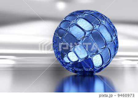 Blue sphere on the mirror surface 9460973