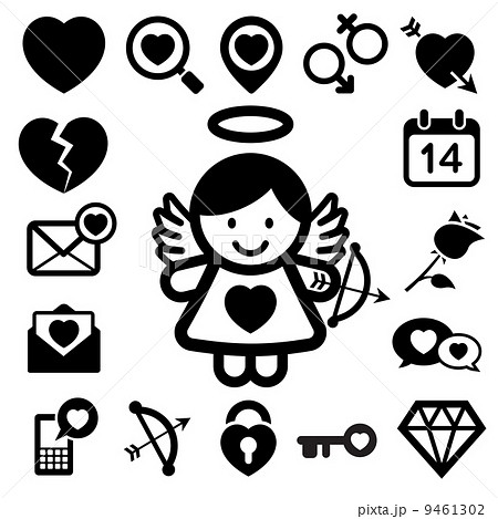 Valentine's day icons set. 9461302