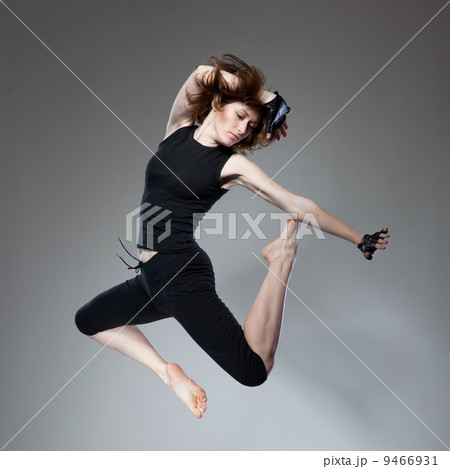 attractive jumping woman 9466931
