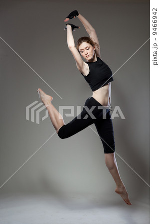 attractive jumping woman attractive jumping woman 9466942