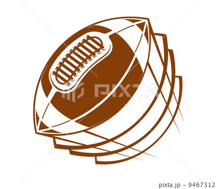 Football or rugby ball flying through the air 9467312