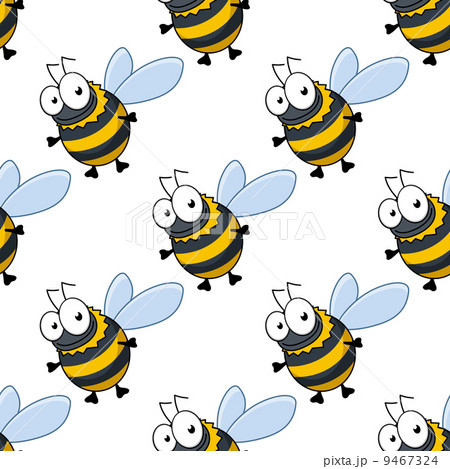 Seamless pattern of fat little honey bees 9467324