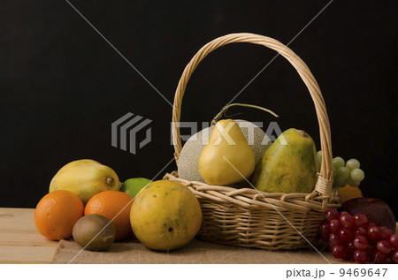 group fruits in dark background 9469647