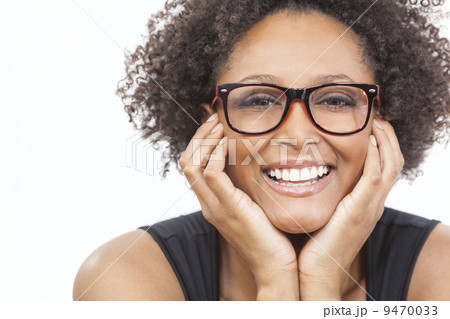 Mixed Race African American Girl Wearing Glasses Mixed Race African American Girl Wearing Glasses 9470033