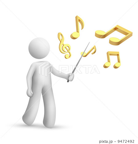 3d person pointing a note symbol 9472492