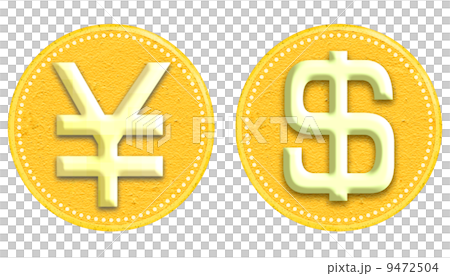 Yen and dollar coin illustration 9472504