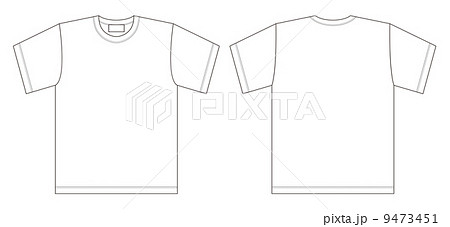 Tシャツ 01 前 後 タグのイラスト素材 9473451 Pixta