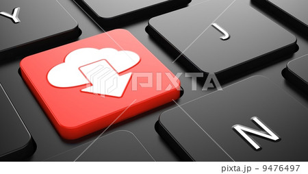 Cloud Icon on Red Keyboard Button. 9476497