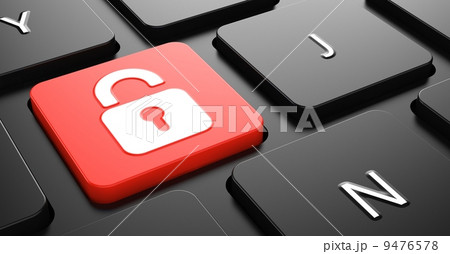 Padlock Icon on Red Keyboard Button. Padlock Icon on Red Keyboard Button. 9476578