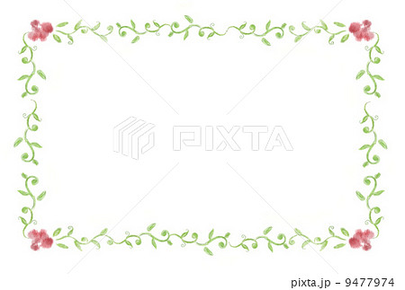 木の実と蔦の手描き風フレームのイラスト素材
