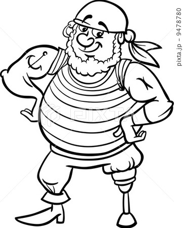 pirate cartoon illustration for coloring book 9478780