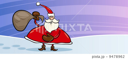 Santa Claus and sack cartoon card 9478962