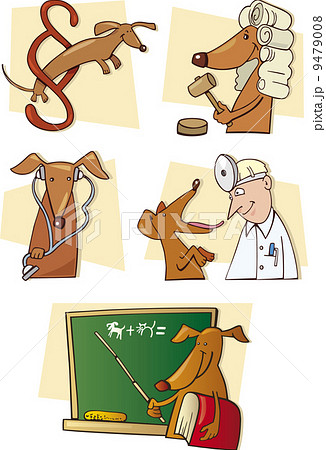 set of funny dog in different situations 9479008